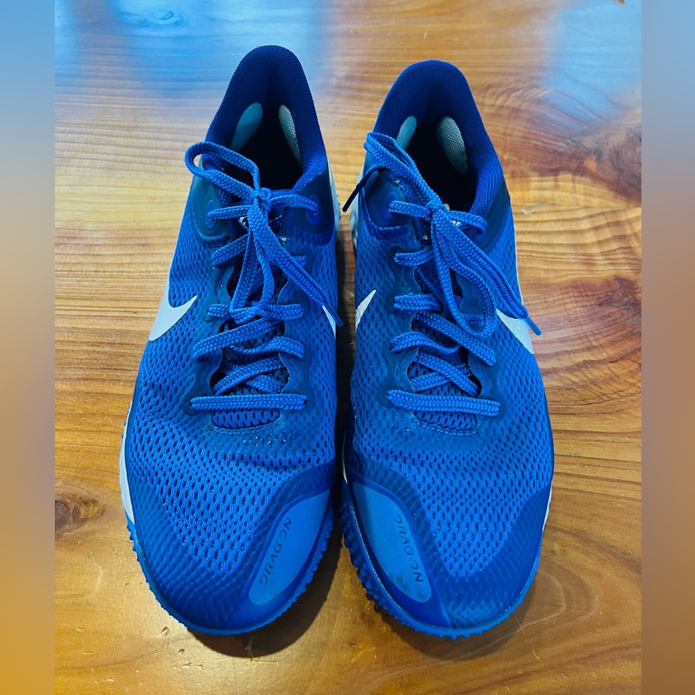 Nike men’s Alpha Huarache Turf Shoe Royal Blue/White size 9.5 great condition